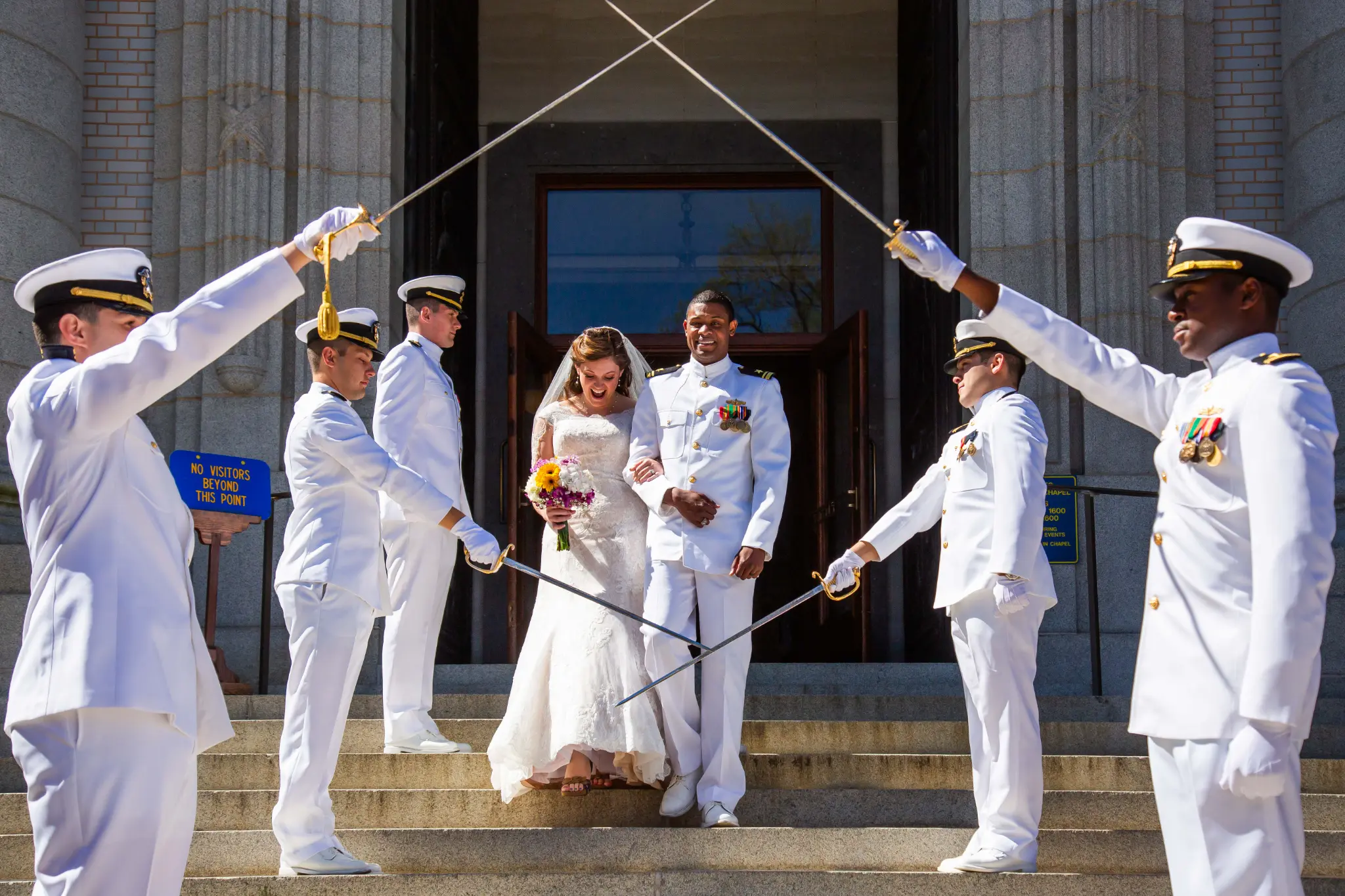 Couple portrait inside the Naval Academy Chapel — Andrew Rozario Maryland wedding photographer
