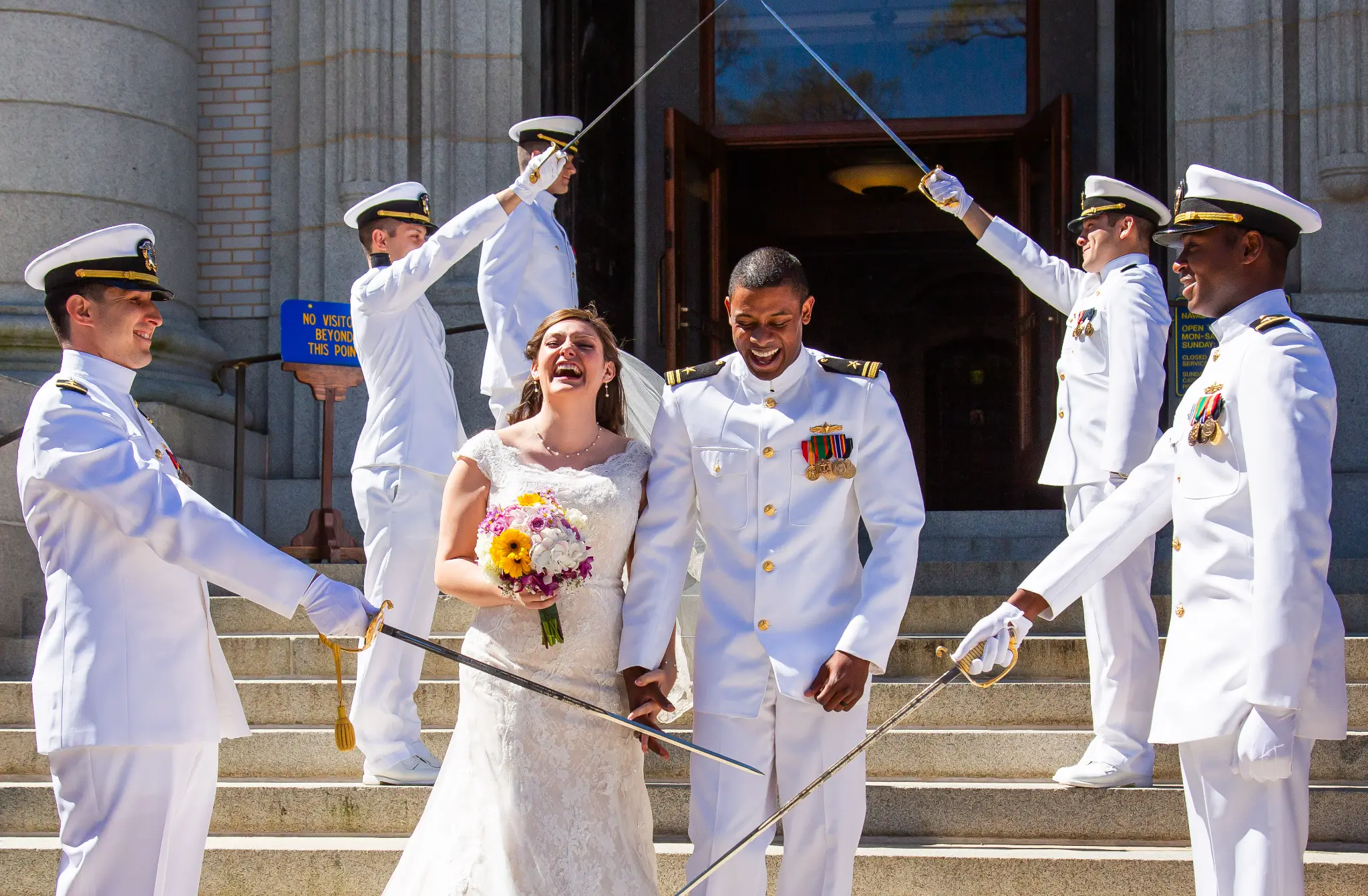 Michael in Navy dress uniform at the chapel altar — Andrew Rozario wedding photographer