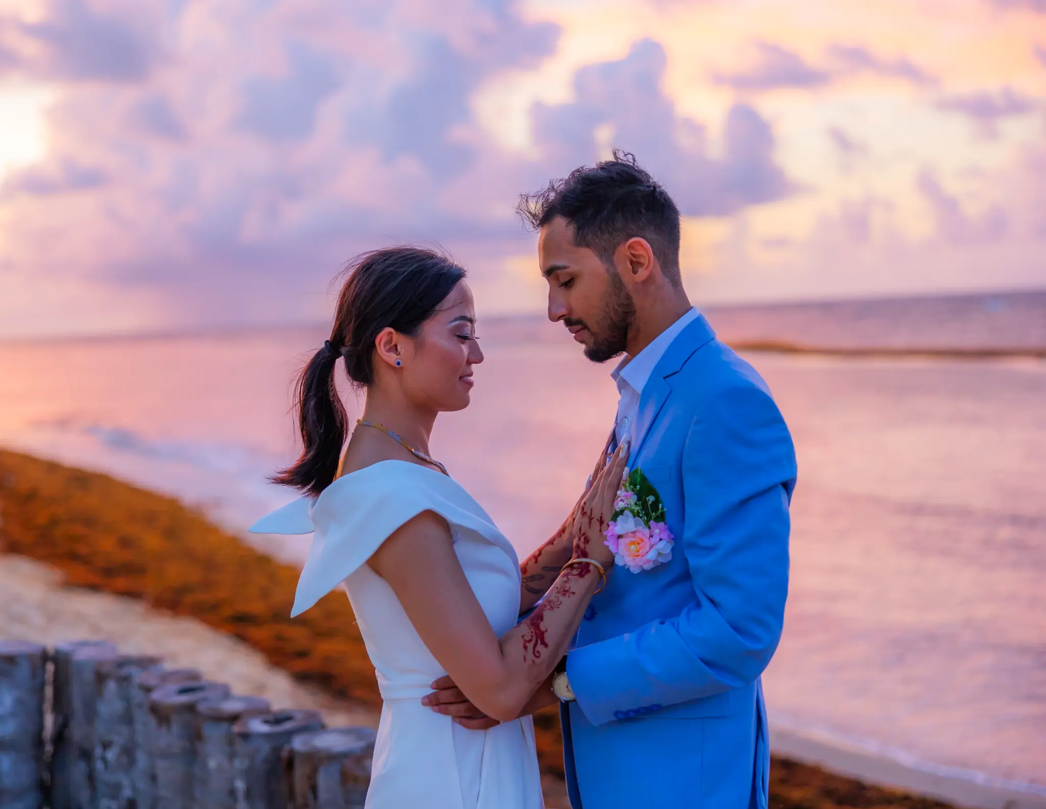 Journey and Hareth at Punta Cana beach sunset