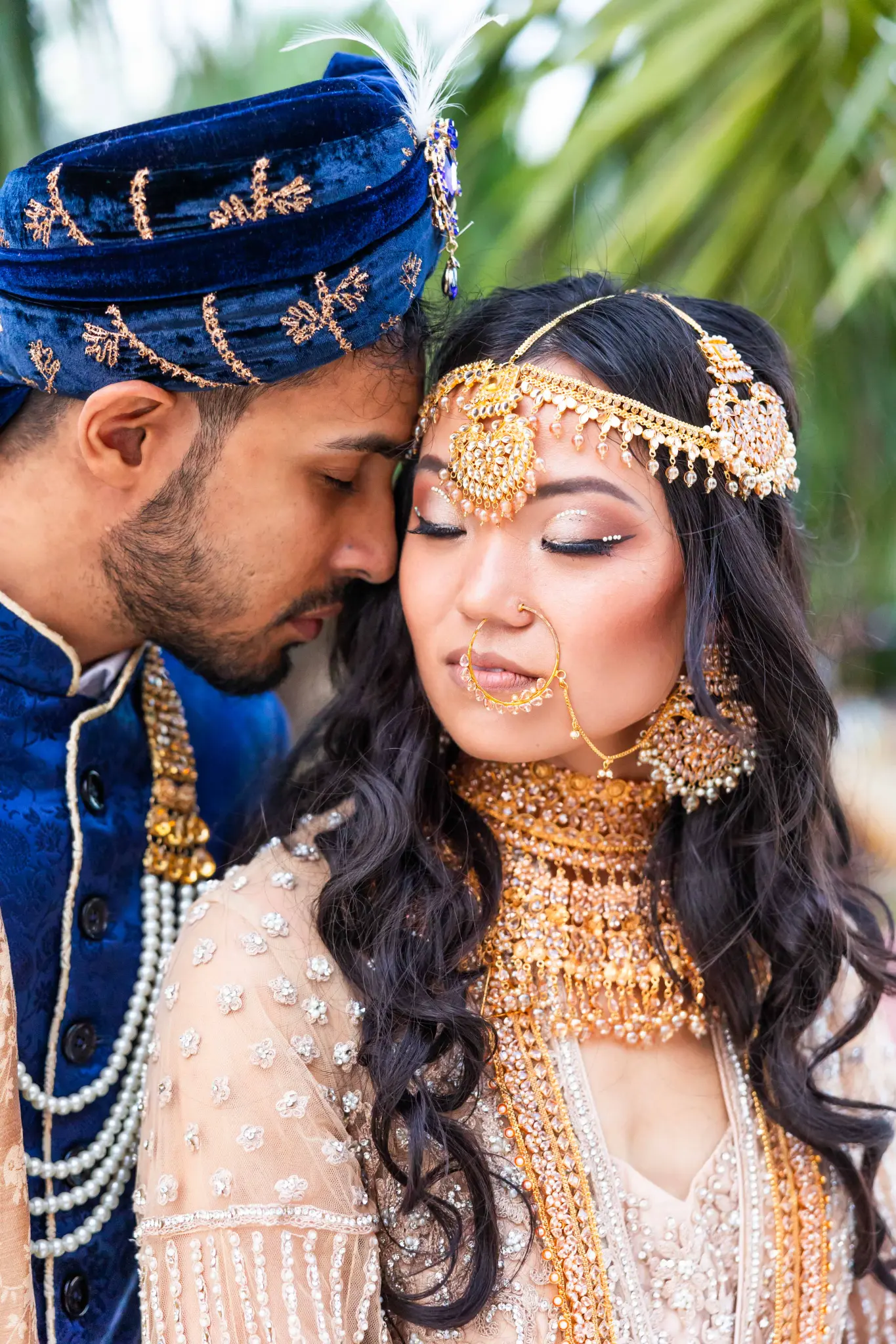 Couple walking along the Caribbean shoreline