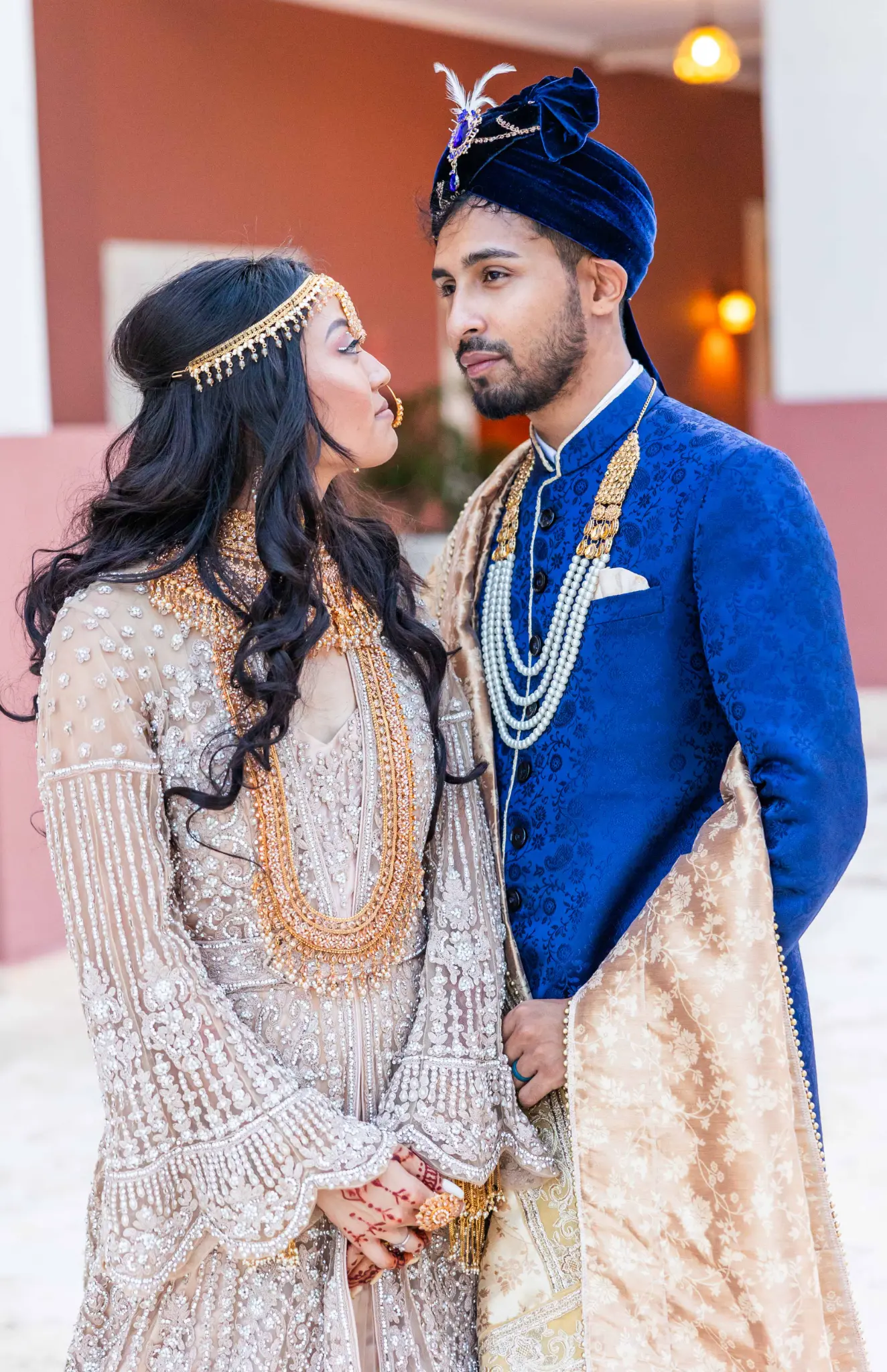 Couple at Punta Cana beach at golden hour