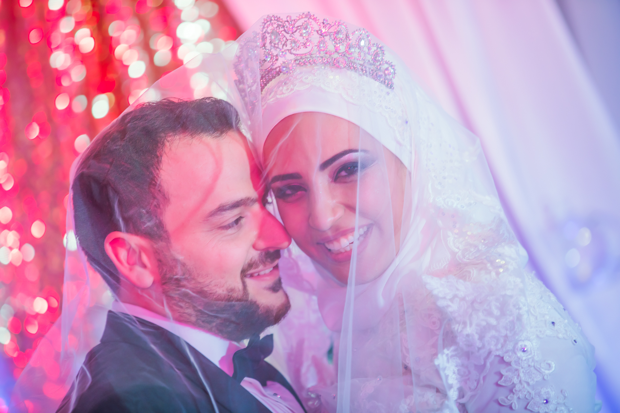 Muslim bride bathed in golden spotlight — Andrew Rozario cinematic wedding photography